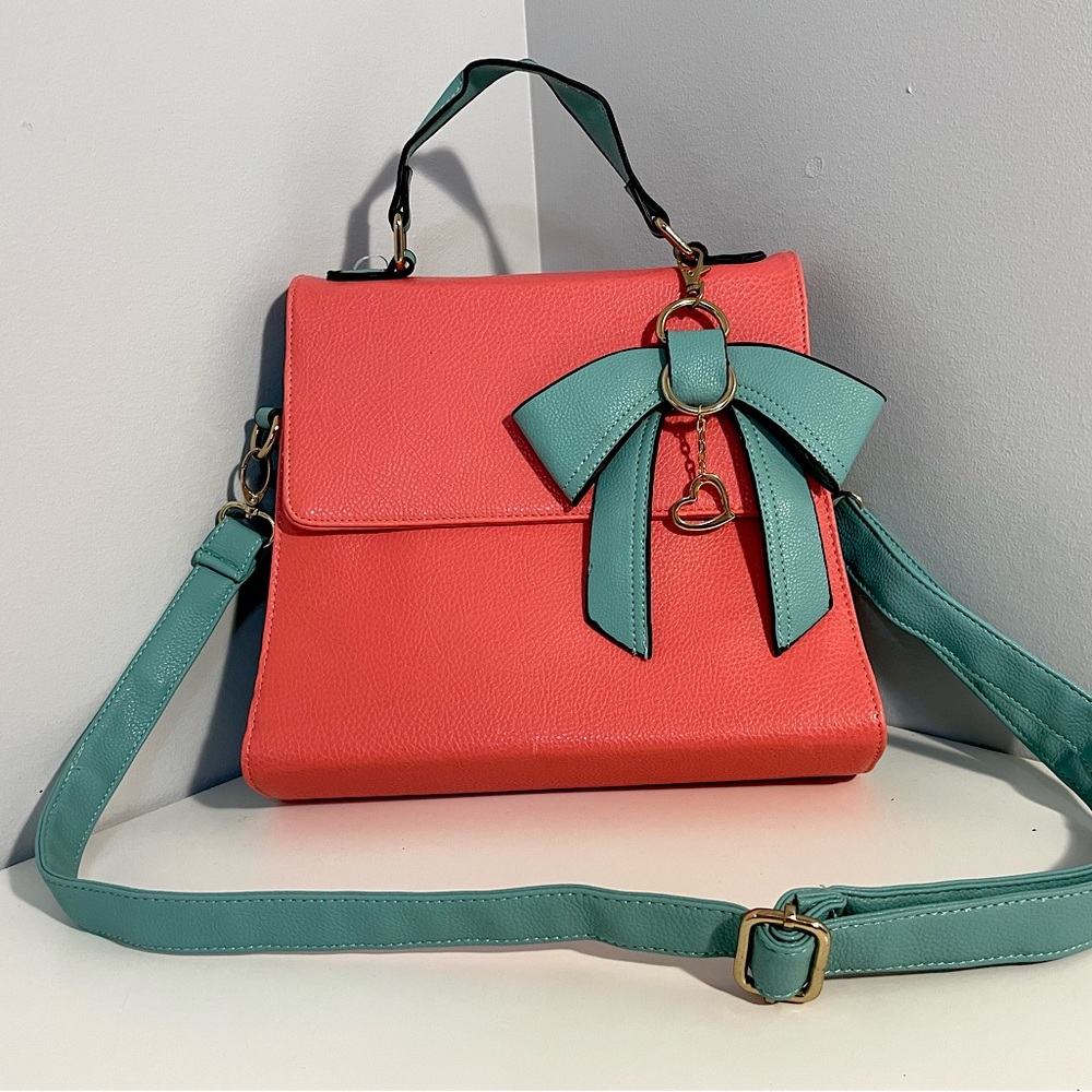 Pink + Blue Bow Purse